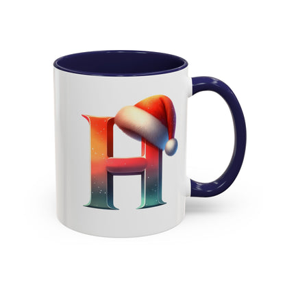 "H" Christmas Alphabet Letter - Holiday Gift Mug (11, 15oz)