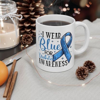 I Wear Blue For Diabetes Awareness Coffee Mug (11oz, 15oz)