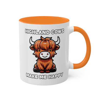 Highland Cows Make Me Happy - 11oz Colorful Mug