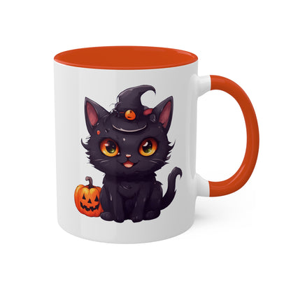 Cute Kawaii Kitty Cat - 11oz Colorful Halloween Mug