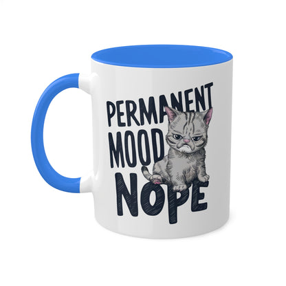 ESTADO DE ÁNIMO PERMANENTE Nope - Taza de café colorida de 11 oz