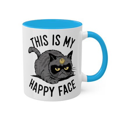 Esta es mi cara feliz - Taza de café colorida de 11 oz