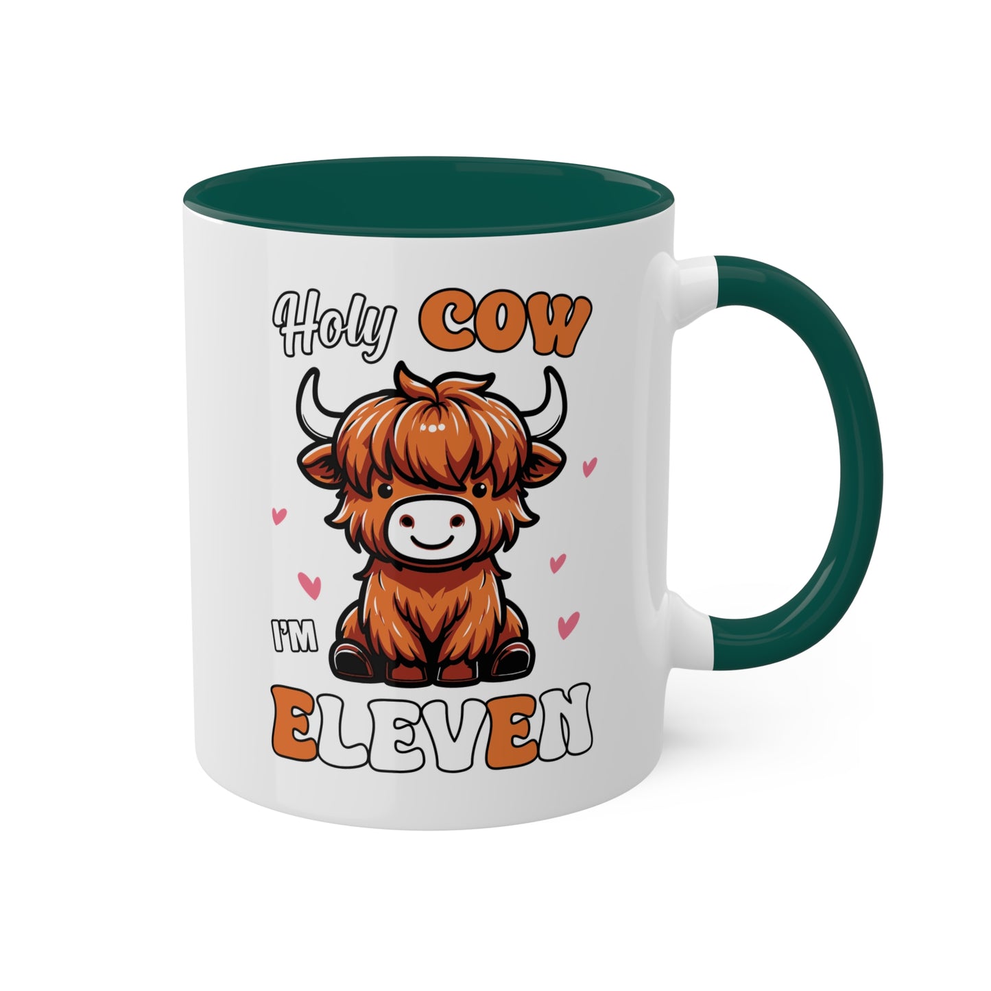 Holy Cow I'm Eleven - Taza de regalo de cumpleaños colorida de 11 oz