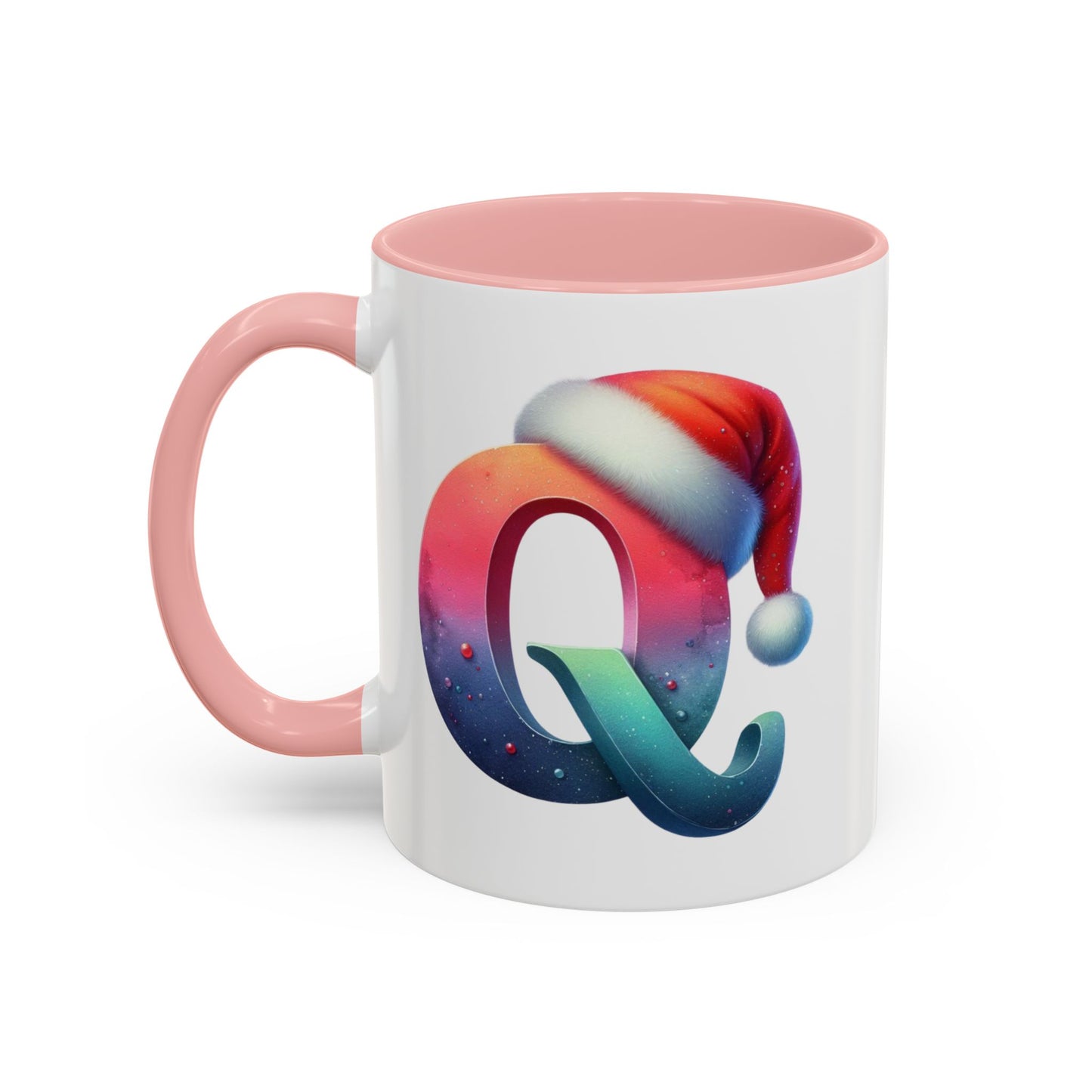 Taza con la letra "Q" del alfabeto navideño (11, 15 oz)