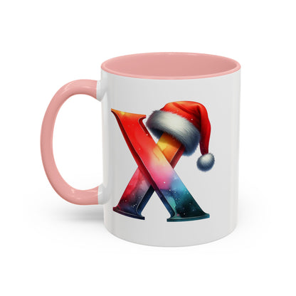 Taza con la letra "X" del alfabeto navideño (11, 15 oz)