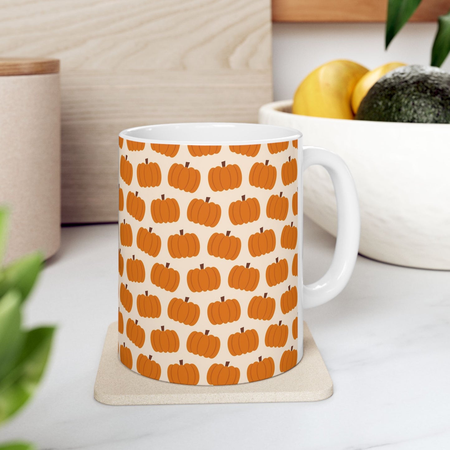 Fall Pattern Thanksgiving Coffee Gift Mug (11oz, 15oz)