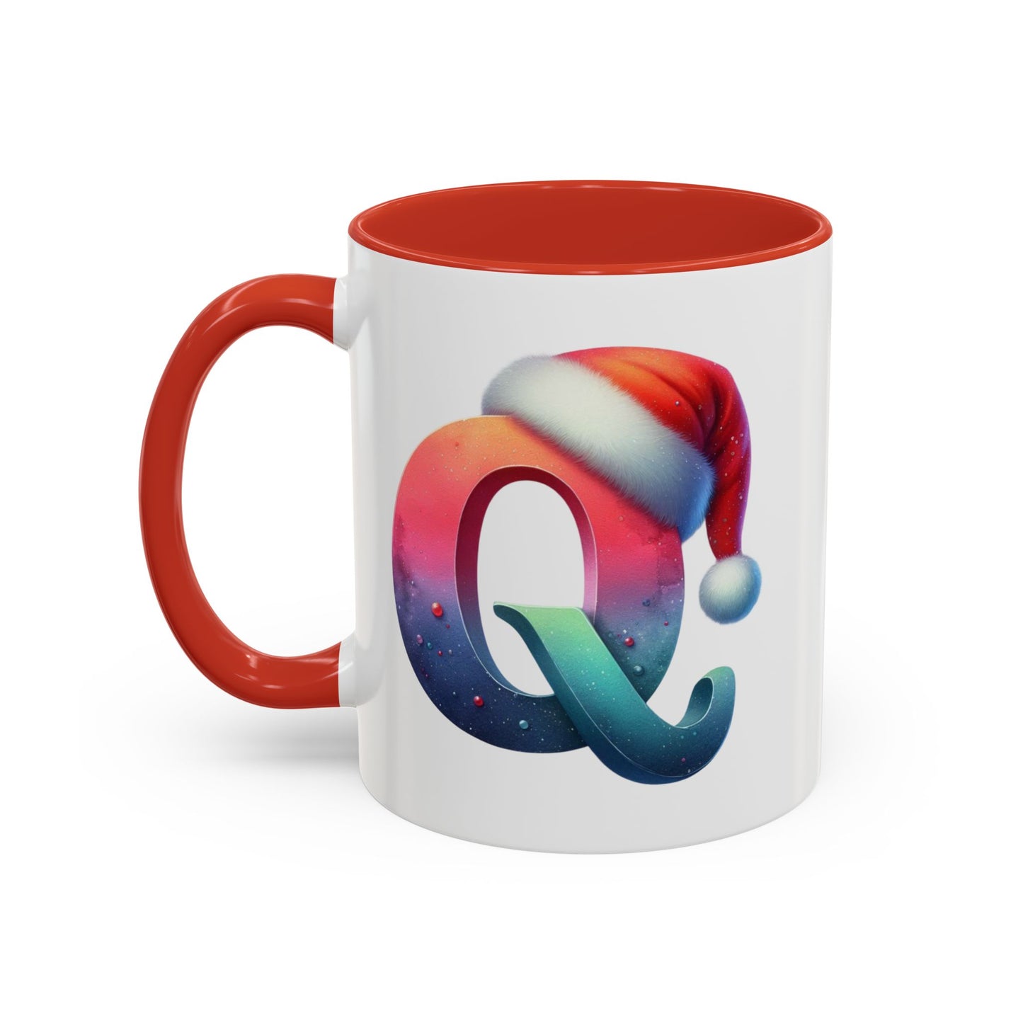 Taza con la letra "Q" del alfabeto navideño (11, 15 oz)