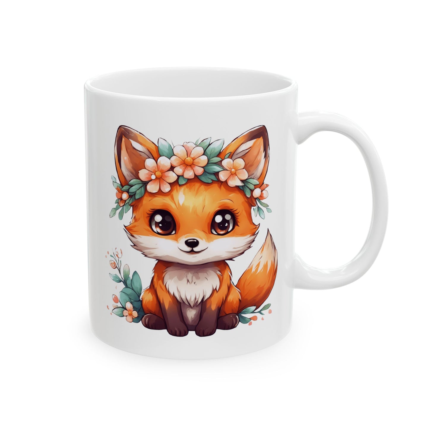 Kawaii Cartoon Fox - Coffee Mug (11oz, 15oz)