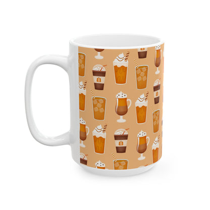 Fall Pattern Thanksgiving Coffee Gift Mug (11oz, 15oz)