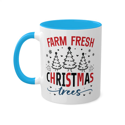 Farm Fresh Christmas Trees - 11 oz Colorful Holiday Gift Mug