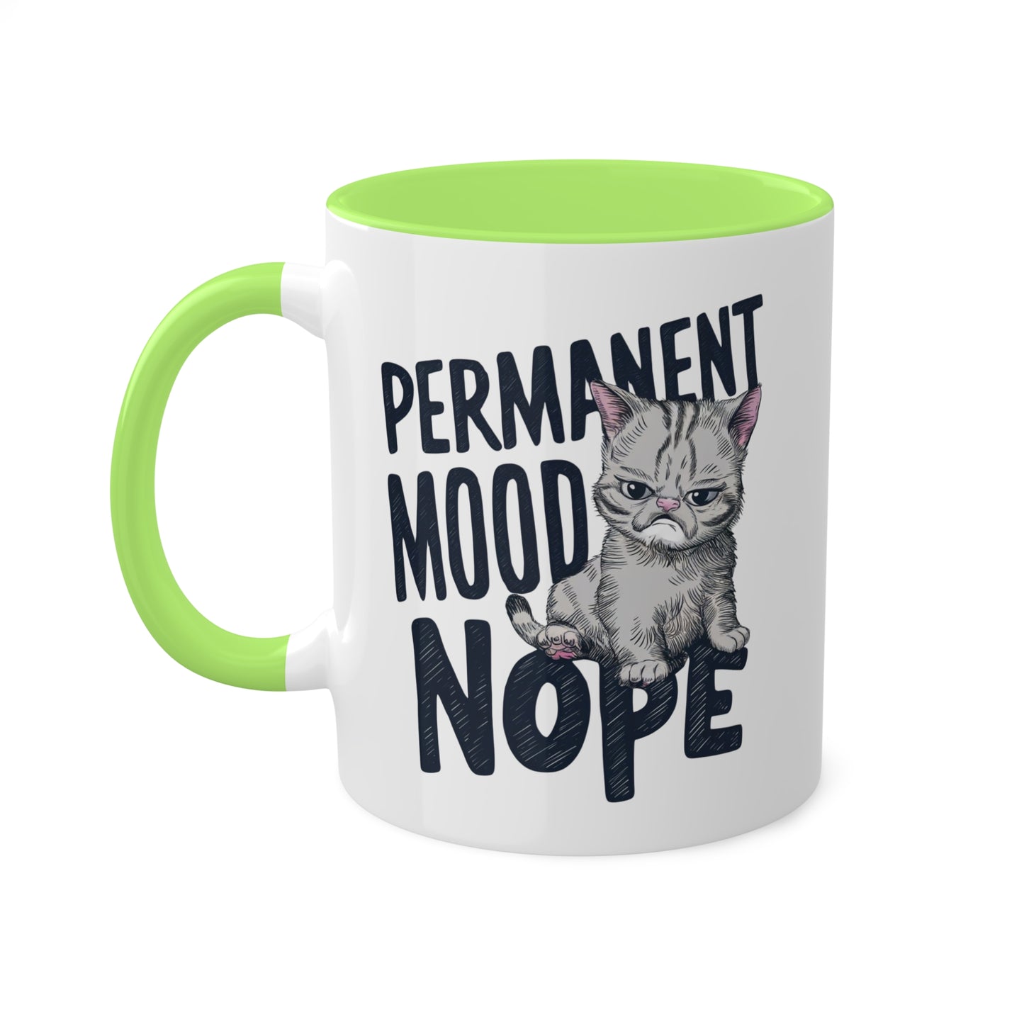 ESTADO DE ÁNIMO PERMANENTE Nope - Taza de café colorida de 11 oz