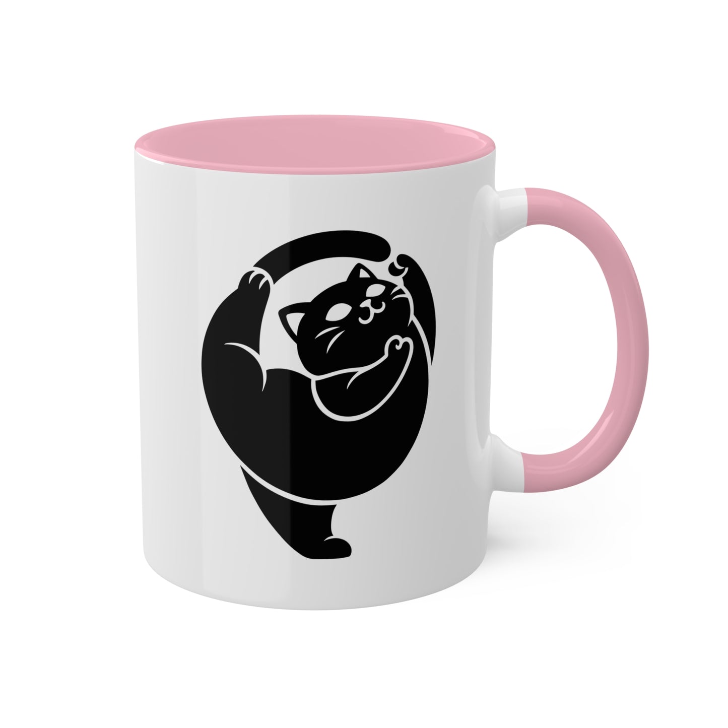 Cute Yoga Kitten In Stretching Pose - 11oz Colorful Mug