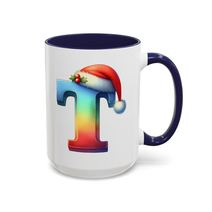 "T" Christmas Alphabet Letter - Holiday Gift Mug (11, 15oz)