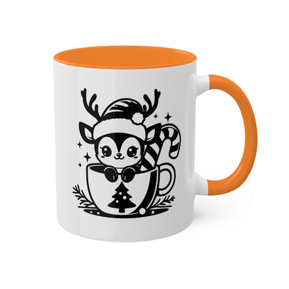 Cute Christmas Cartoon Reindeer - 11 oz Holiday Gift Mug