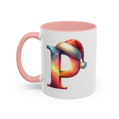 Taza con la letra "P" del alfabeto navideño (11, 15 oz)