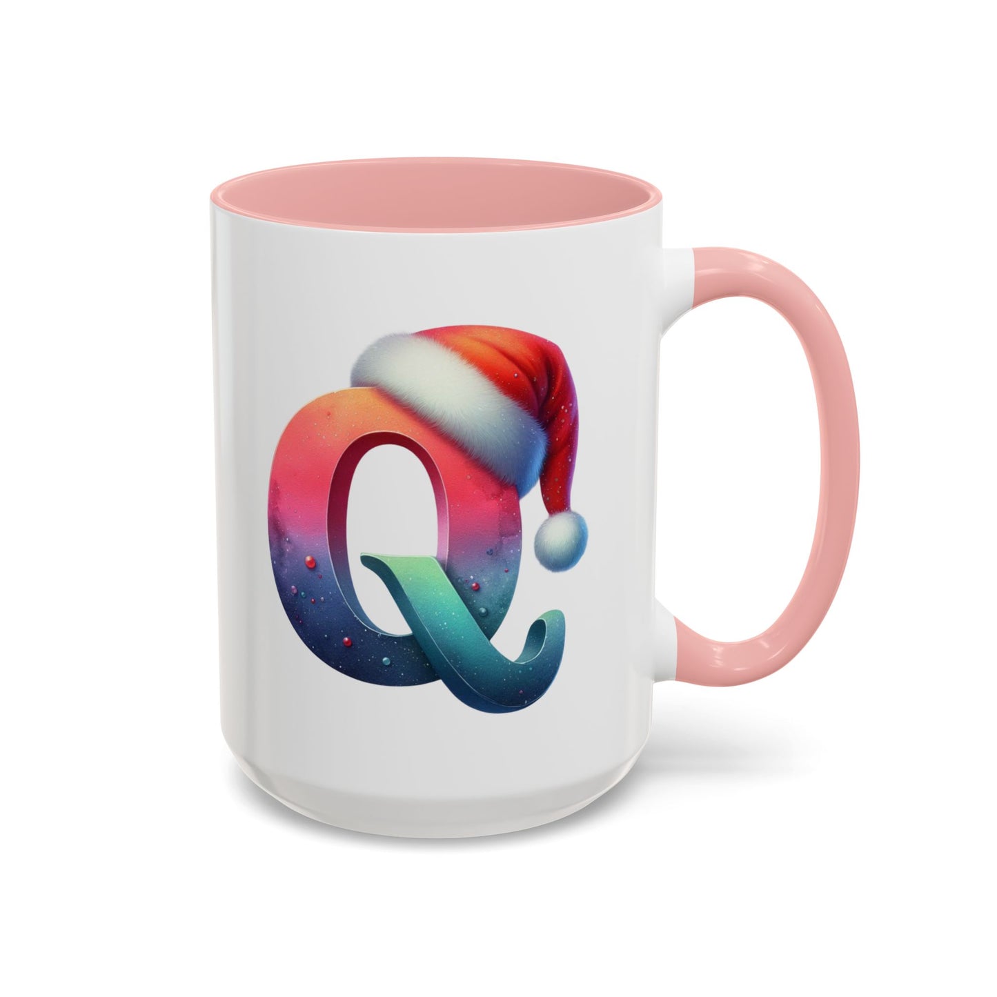 Taza con la letra "Q" del alfabeto navideño (11, 15 oz)