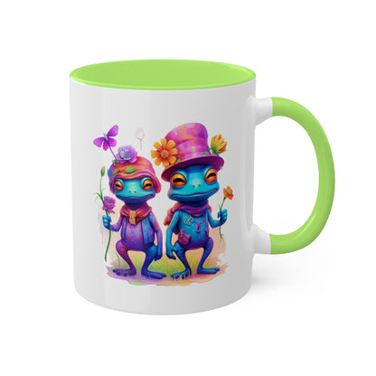 Two Adorable Blue Frogs - 11 oz Colorful & Funny Mug