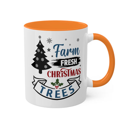 Farm Fresh Christmas Trees - 11 oz Colorful Holiday Gift Mug