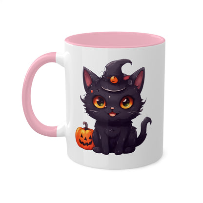 Cute Kawaii Kitty Cat - 11oz Colorful Halloween Mug