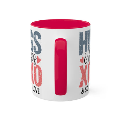 Hugs & Kisses XOXO & So Much Love - 11oz Colorful Valentine's Day Gift Mug