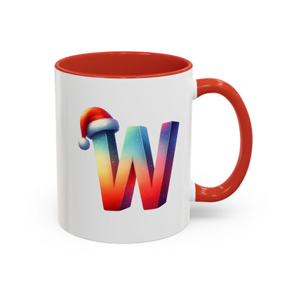 Taza con la letra "W" del alfabeto navideño (11, 15 oz)