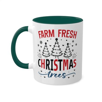 Farm Fresh Christmas Trees - 11 oz Colorful Holiday Gift Mug