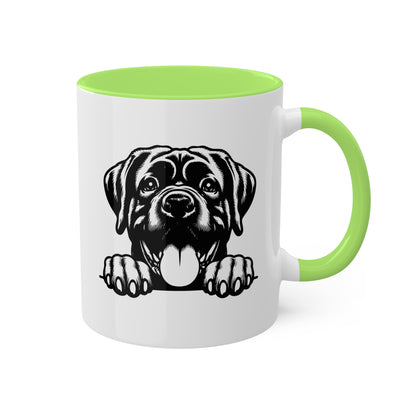 Taza de café con cara de perro mastín, regalo, taza colorida de 11 oz