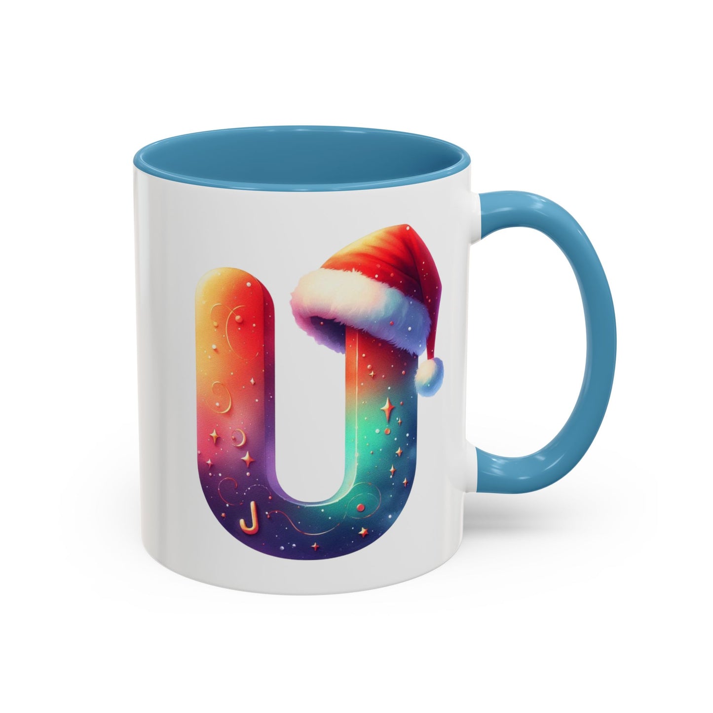 "U" Christmas Alphabet Letter - Holiday Gift Mug (11, 15oz)