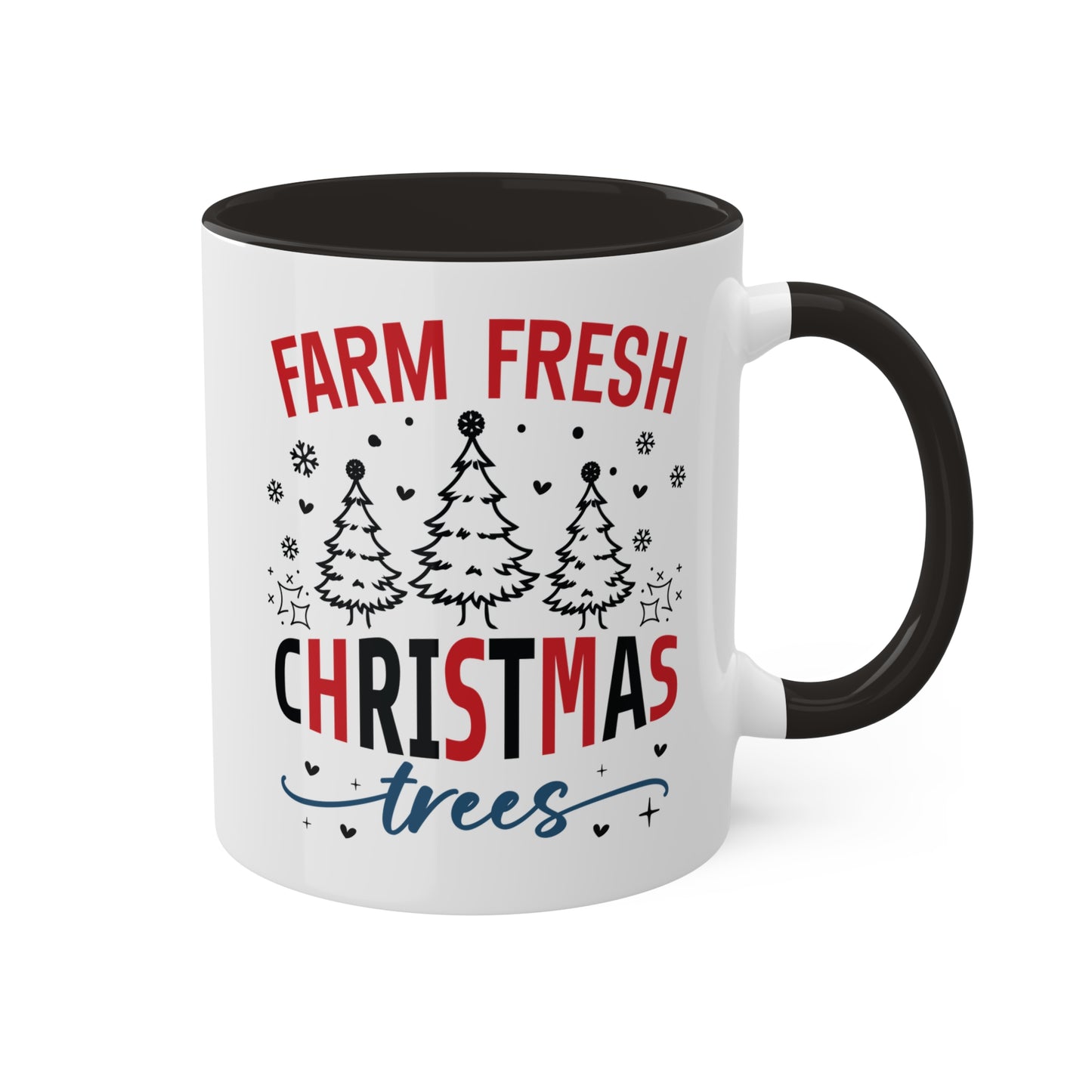 Farm Fresh Christmas Trees - 11 oz Colorful Holiday Gift Mug