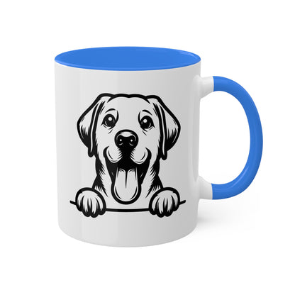 Taza de café con cara de perro Labrador Retriever - Taza colorida de 11 oz