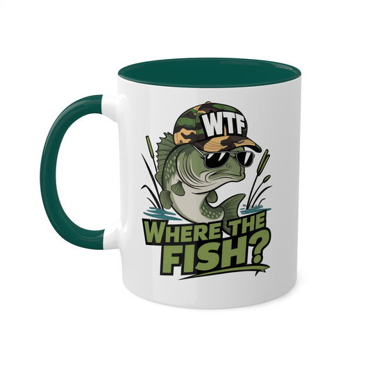 "WTF Where's The Fish?" Colorful Coffee Mug, 11 oz