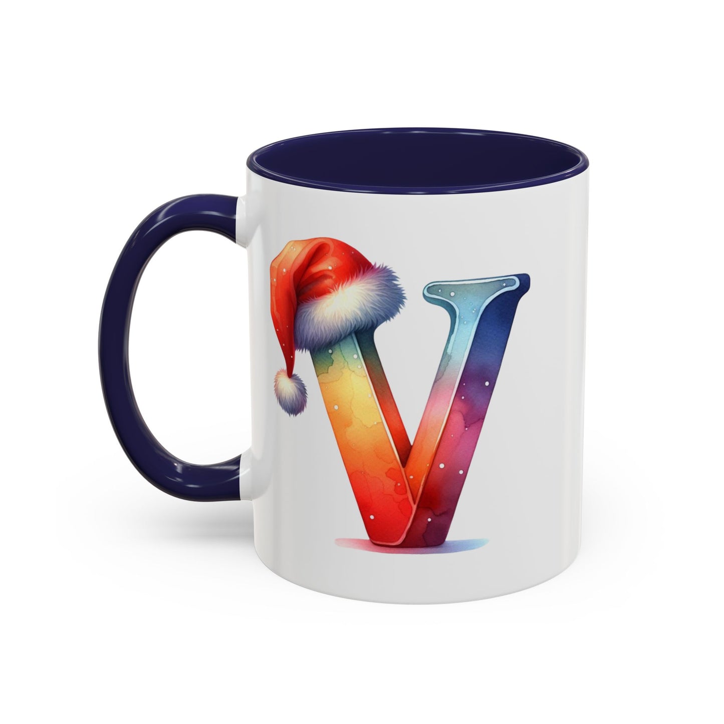 "V" Christmas Alphabet Letter - Holiday Gift Mug (11, 15oz)