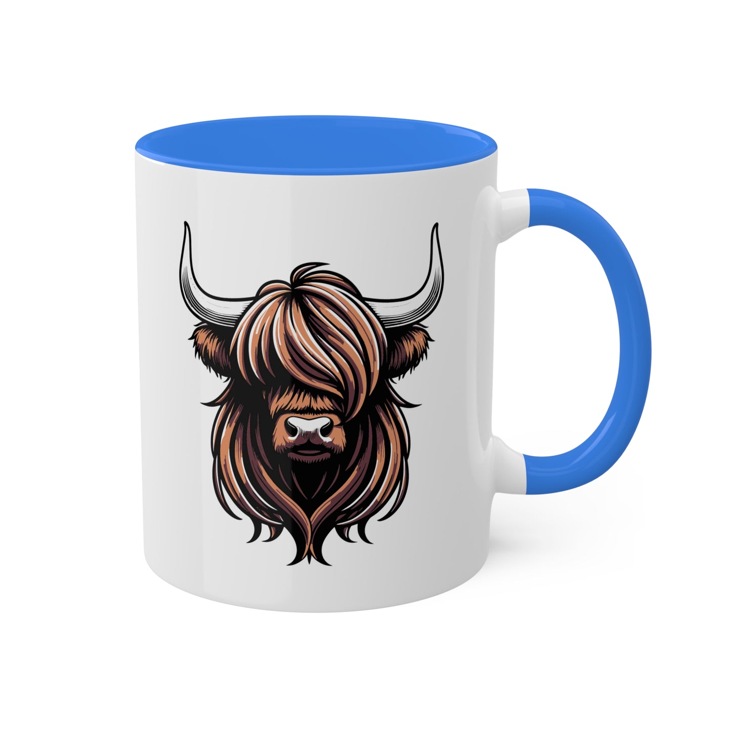 Vaca de las Tierras Altas: linda y sencilla: taza colorida de 11 oz