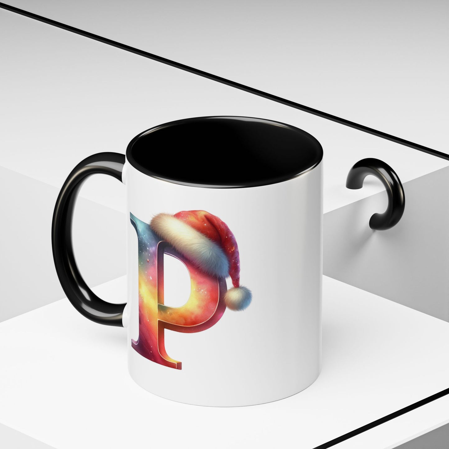 Taza con la letra "P" del alfabeto navideño (11, 15 oz)