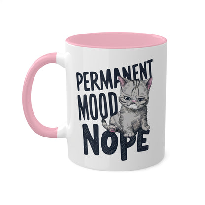 ESTADO DE ÁNIMO PERMANENTE Nope - Taza de café colorida de 11 oz