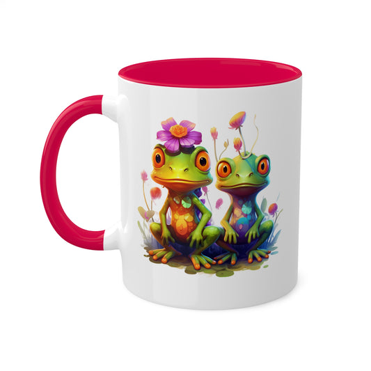 Two Adorable Little Frogs - 11oz Colorful Coffee Mug