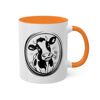 Cute Cow - Simple & Stylish - 11oz Colorful Mug