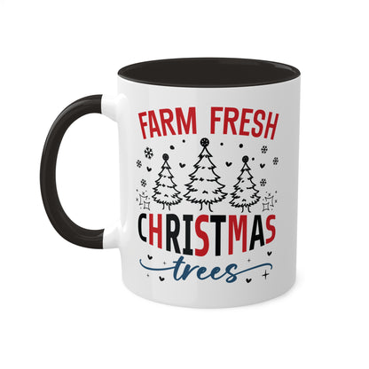 Farm Fresh Christmas Trees - 11 oz Colorful Holiday Gift Mug