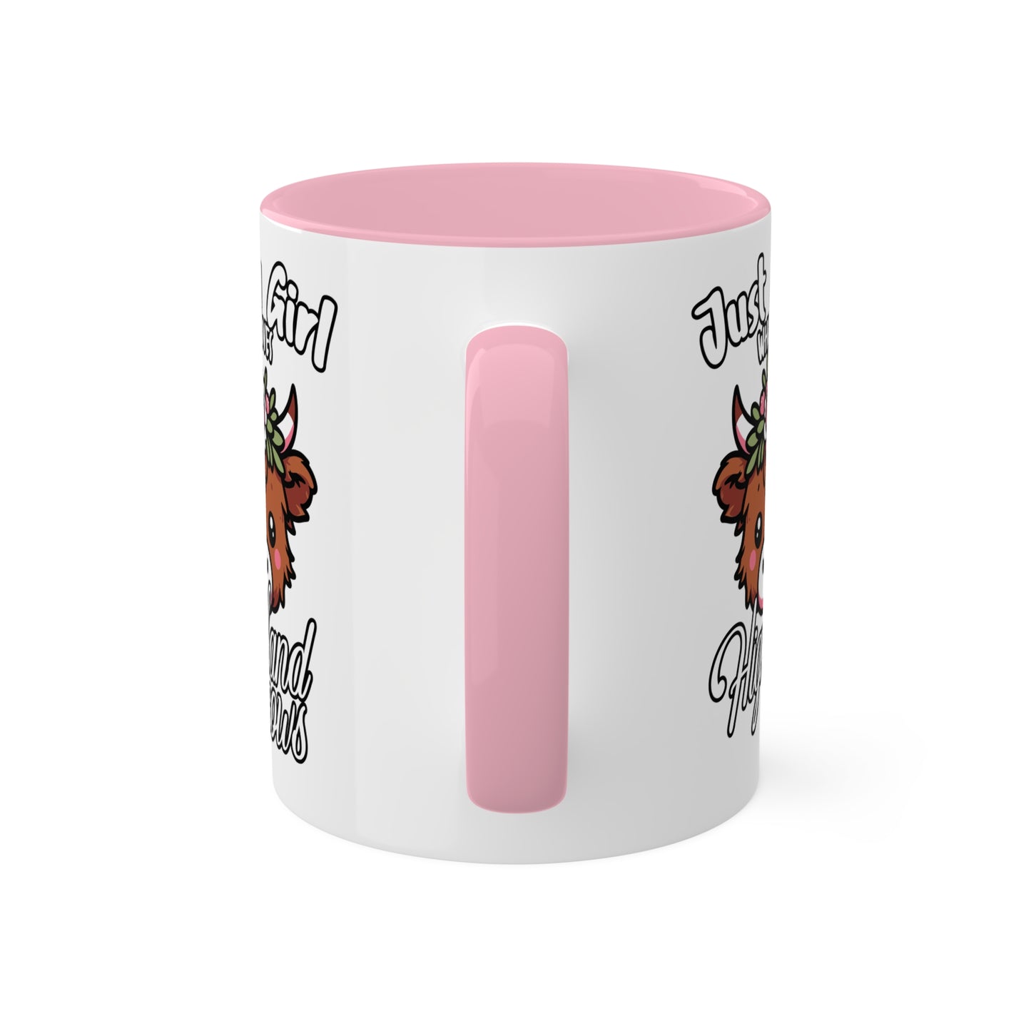 Solo una chica que ama las vacas de las Tierras Altas - Taza colorida de 11 oz