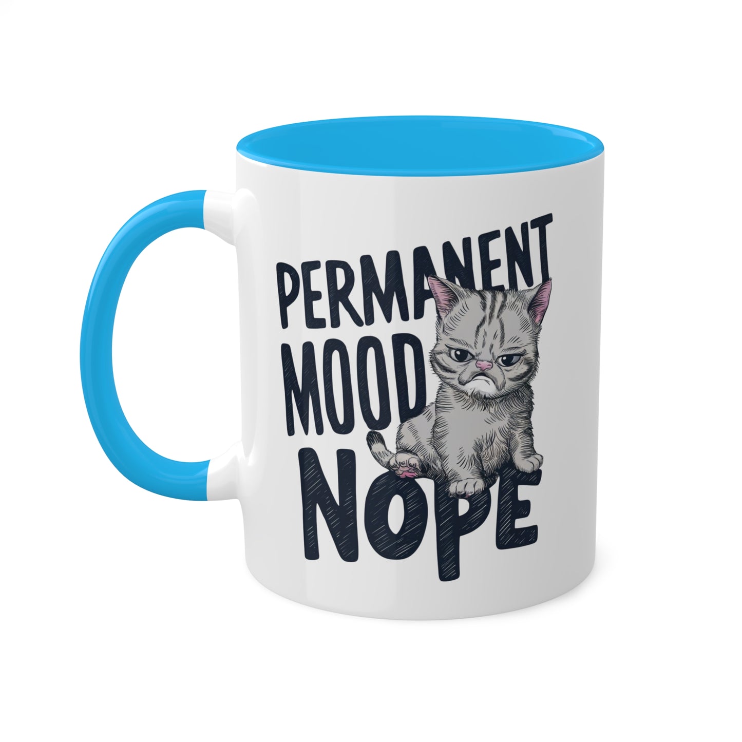 ESTADO DE ÁNIMO PERMANENTE Nope - Taza de café colorida de 11 oz