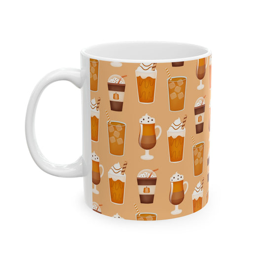 Fall Pattern Thanksgiving Coffee Gift Mug (11oz, 15oz)