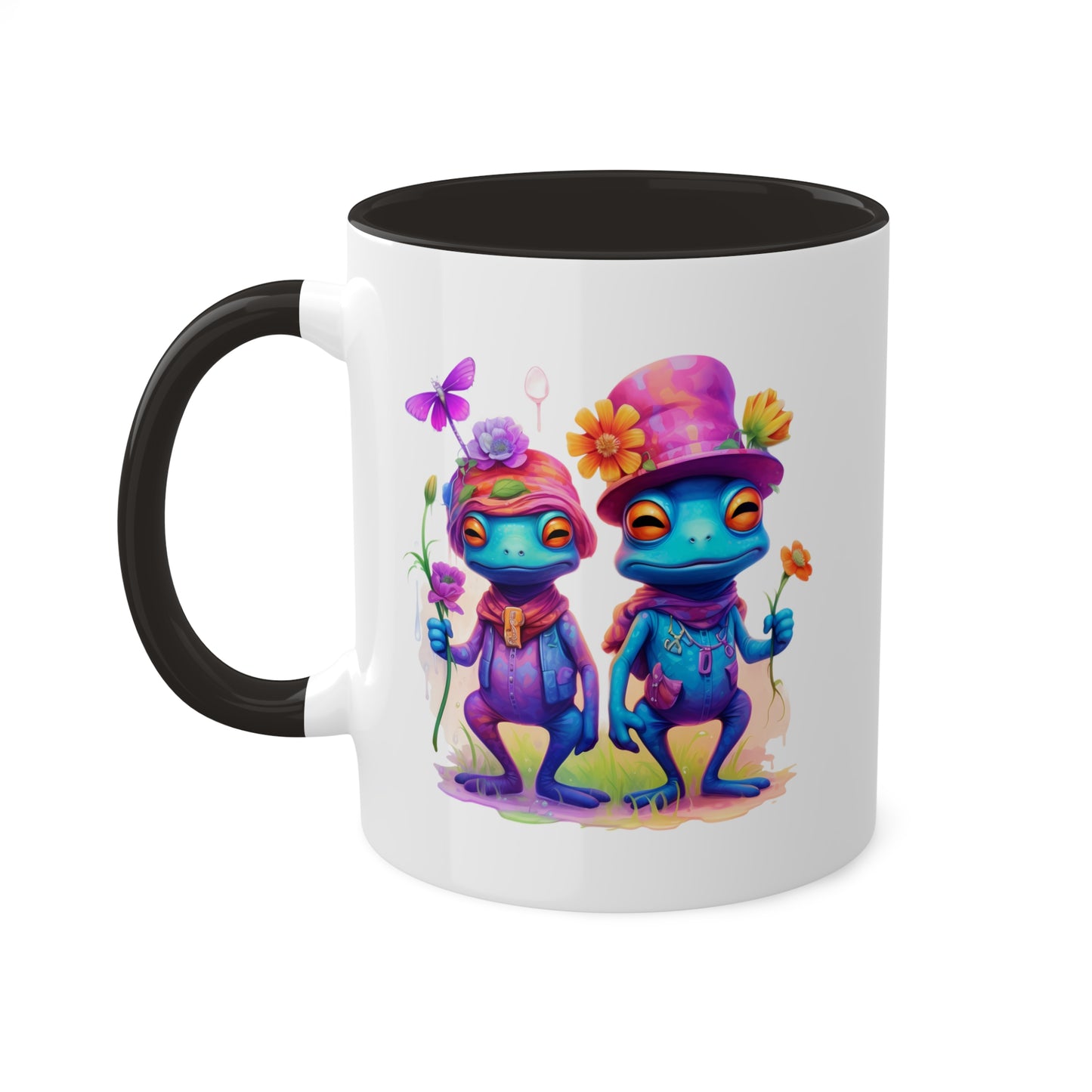 Two Adorable Blue Frogs - 11 oz Colorful & Funny Mug