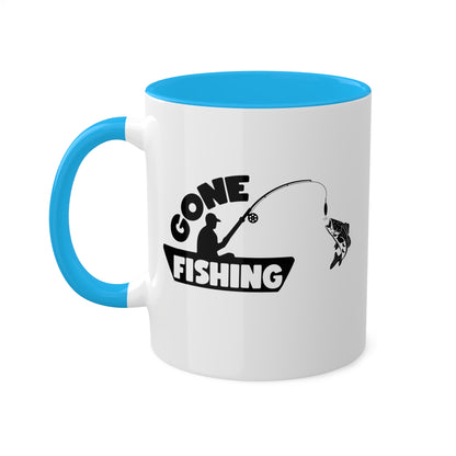 Gone Fishing On A Boat - 11oz Colorful & Fun Gift Mug