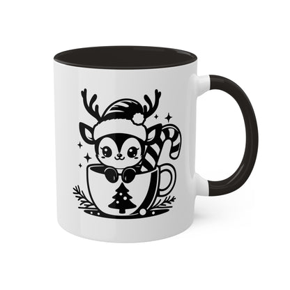 Cute Christmas Cartoon Reindeer - 11 oz Holiday Gift Mug