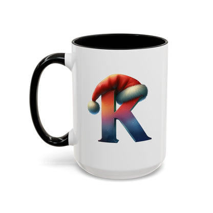 Taza con la letra "K" del alfabeto navideño (11, 15 oz)