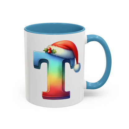 "T" Christmas Alphabet Letter - Holiday Gift Mug (11, 15oz)