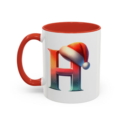 "H" Christmas Alphabet Letter - Holiday Gift Mug (11, 15oz)