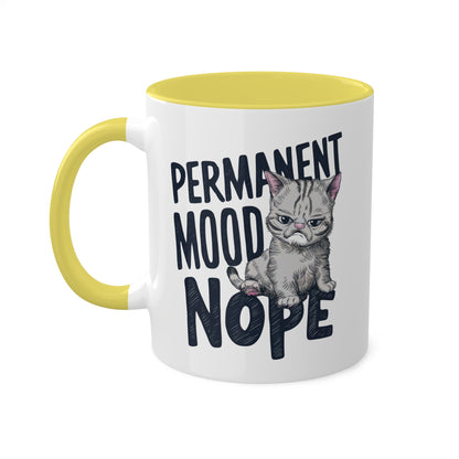 ESTADO DE ÁNIMO PERMANENTE Nope - Taza de café colorida de 11 oz