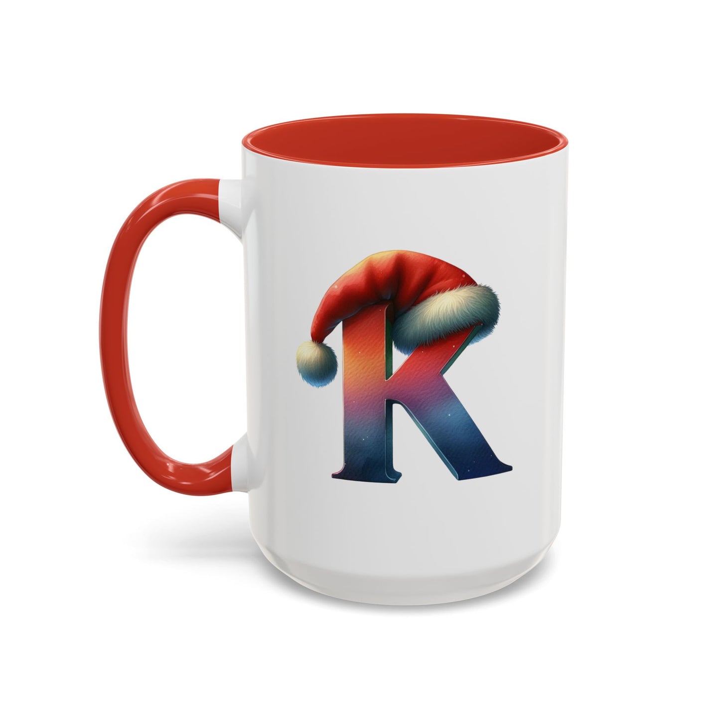 Taza con la letra "K" del alfabeto navideño (11, 15 oz)