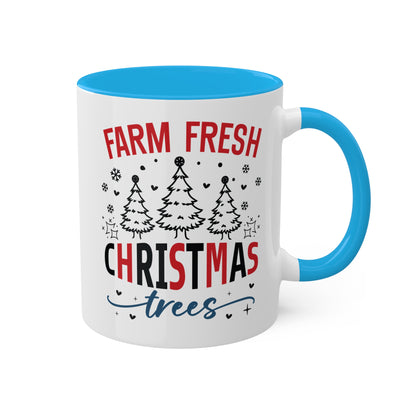 Farm Fresh Christmas Trees - 11 oz Colorful Holiday Gift Mug